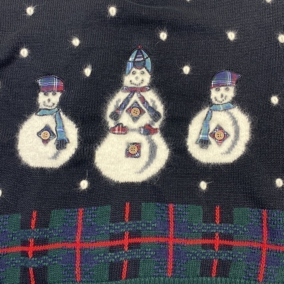 Christopher & Banks Hand Embroidered Snowman Christmas Sweater Medium - Picture 5 of 5